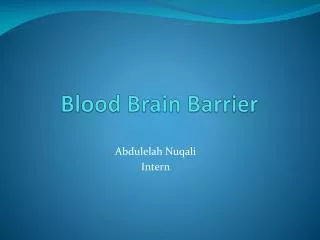 Blood Brain Barrier