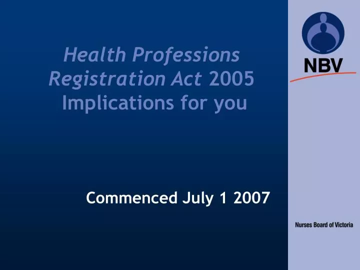 health professions registration act 2005 implications for you