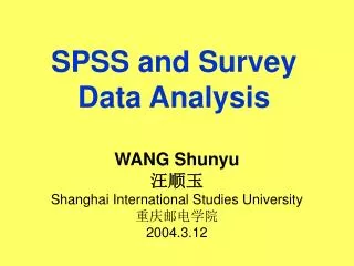 spss and survey data analysis