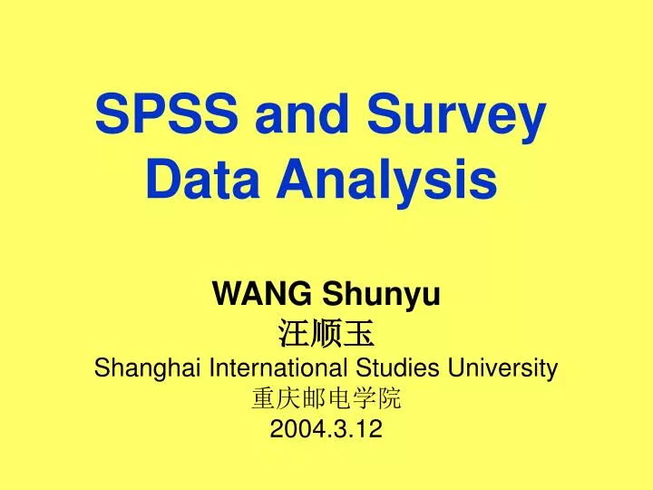 spss and survey data analysis