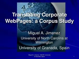 Translating Corporate WebPages: a Corpus Study