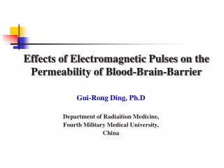 Effects of Electromagnetic Pulses on the Permeability of Blood-Brain-Barrier