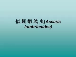 ascaris lumbricoides
