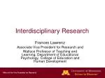 Interdisciplinary Research - slide 1