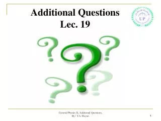 Additional Questions Lec. 19