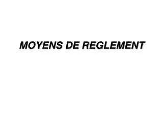 moyens de reglement