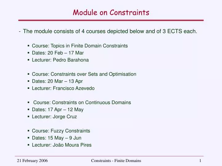 module on constraints