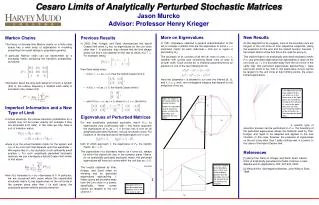 Cesaro Limits of Analytically Perturbed Stochastic Matrices Jason Murcko