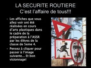 la securite routiere c est l affaire de tous