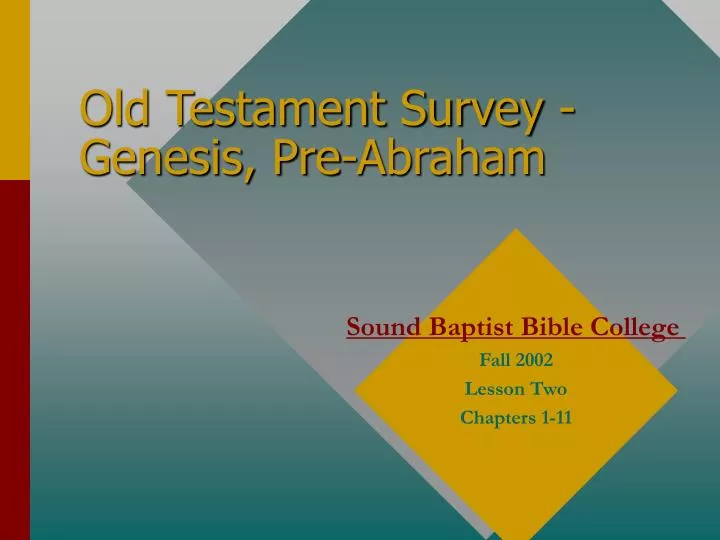 old testament survey genesis pre abraham