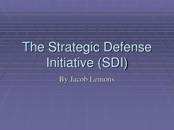 the strategic defense initiative sdi