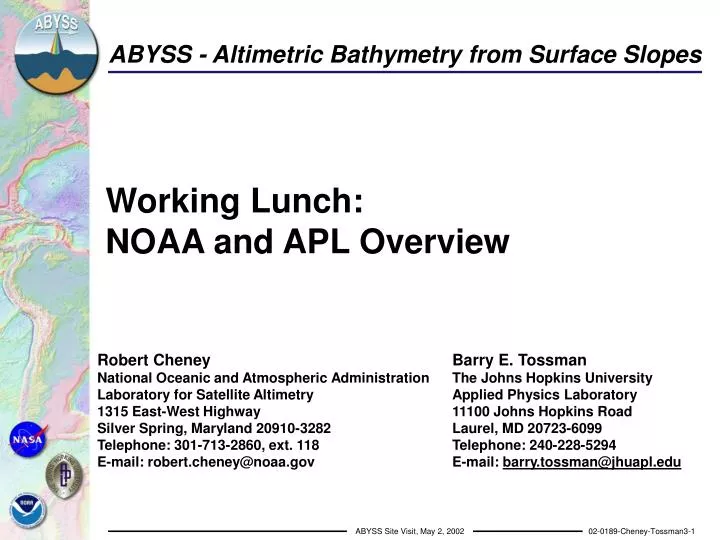 working lunch noaa and apl overview