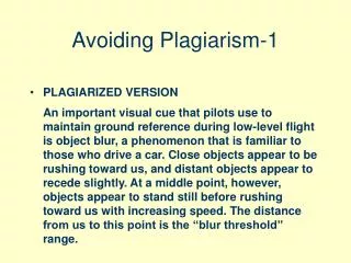 Avoiding Plagiarism-1