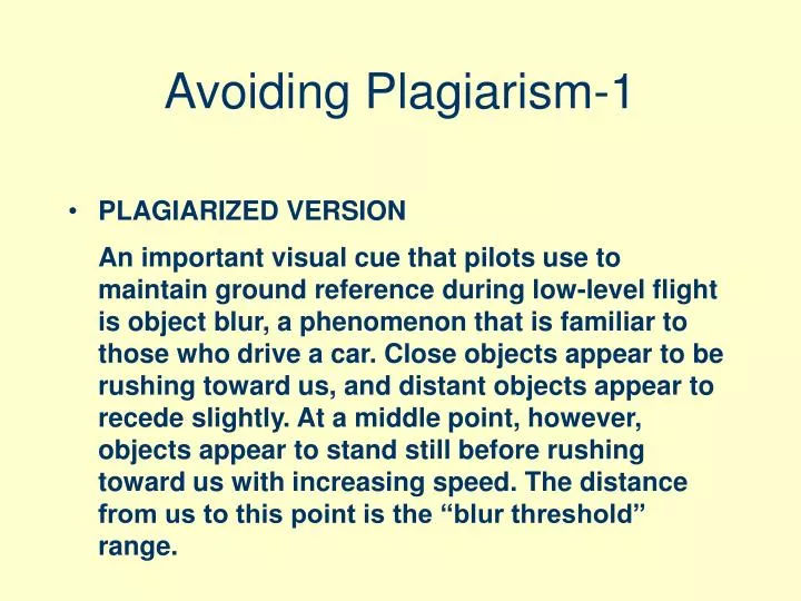 avoiding plagiarism 1