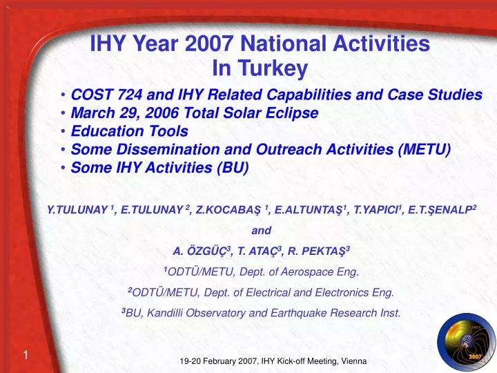 ihy year 2007 national activities in turkey