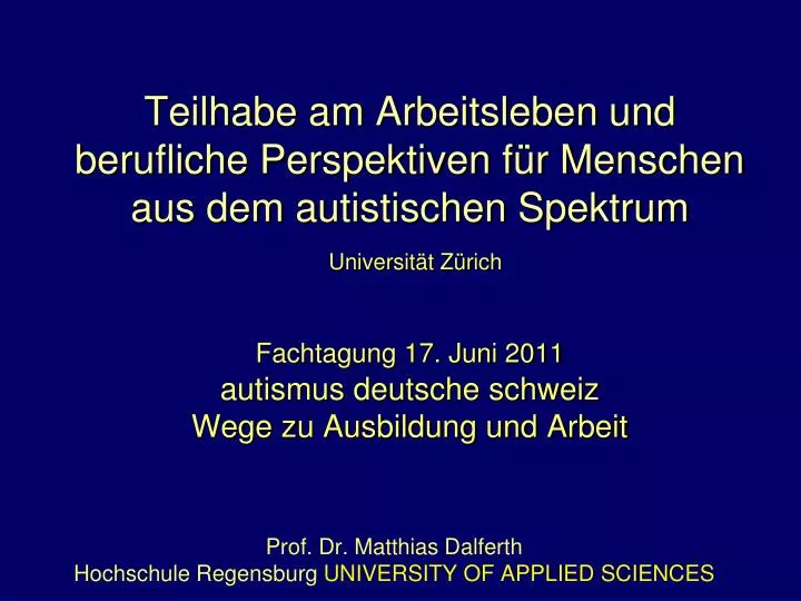 prof dr matthias dalferth hochschule regensburg university of applied sciences