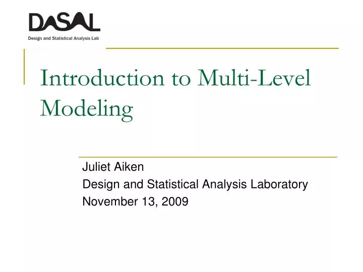 introduction to multi level modeling