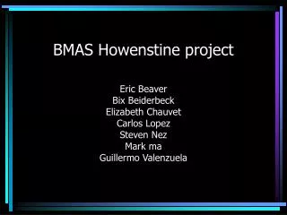 BMAS Howenstine project