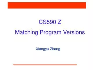 CS590 Z Matching Program Versions