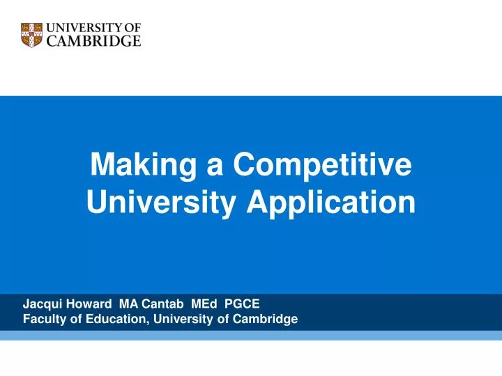 making a competitive university application