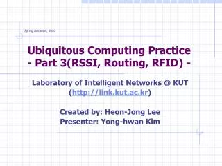 ubiquitous computing practice part 3 rssi routing rfid