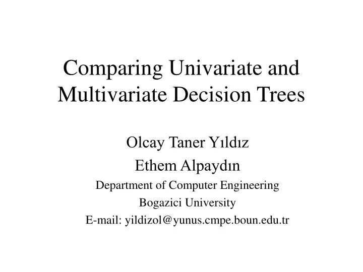 comparing univariate and multivariate decision trees
