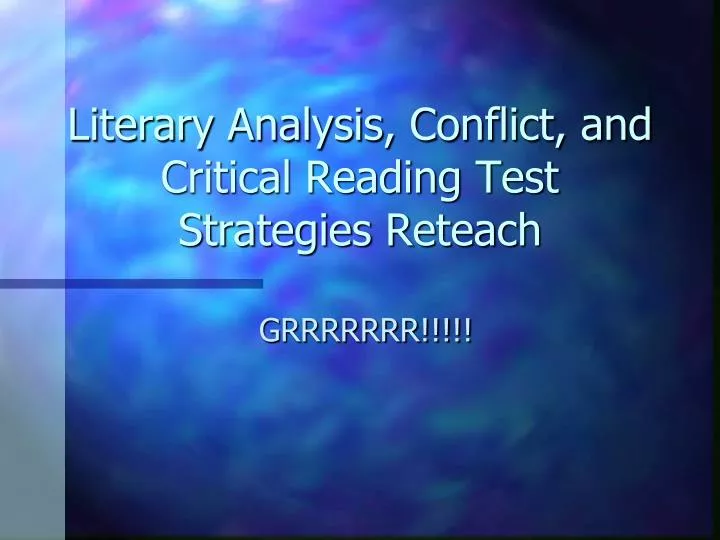 literary analysis conflict and critical reading test strategies reteach