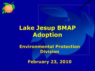Lake Jesup BMAP Adoption