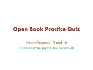 Open Book Practice Quiz