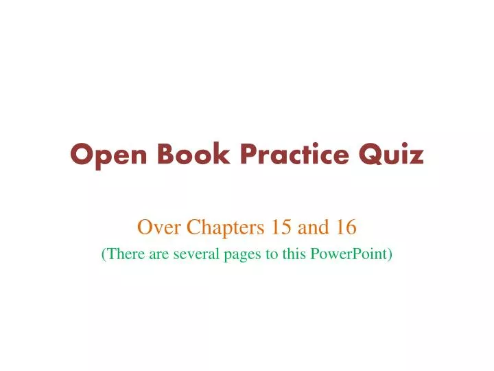 open book practice quiz