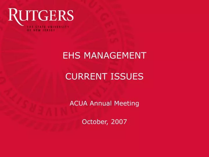 ehs management current issues
