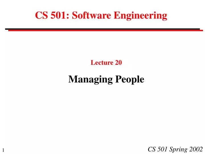 cs 501 software engineering