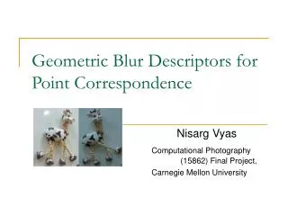 Geometric Blur Descriptors for Point Correspondence