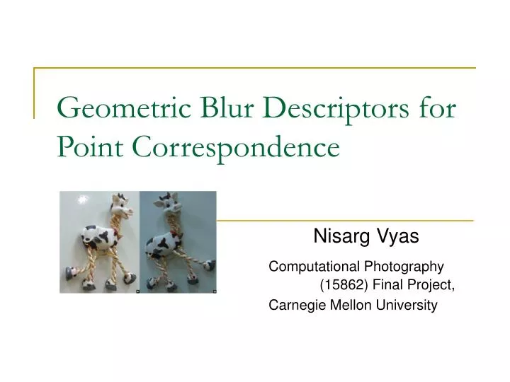 geometric blur descriptors for point correspondence