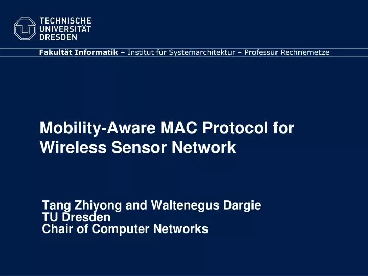 mobility aware mac protocol for wireless sensor network