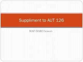Suppliment to AUT 126