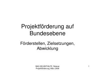 projektf rderung auf bundesebene