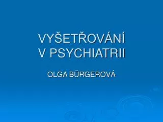 vy et ov n v psychiatrii