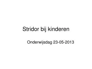 stridor bij kinderen