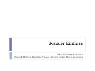 sozialer einfluss