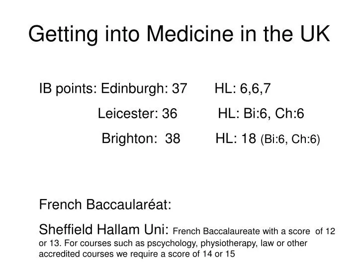getting into medicine in the uk