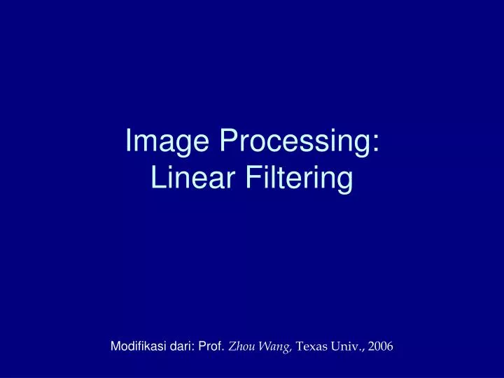 image processing linear filtering