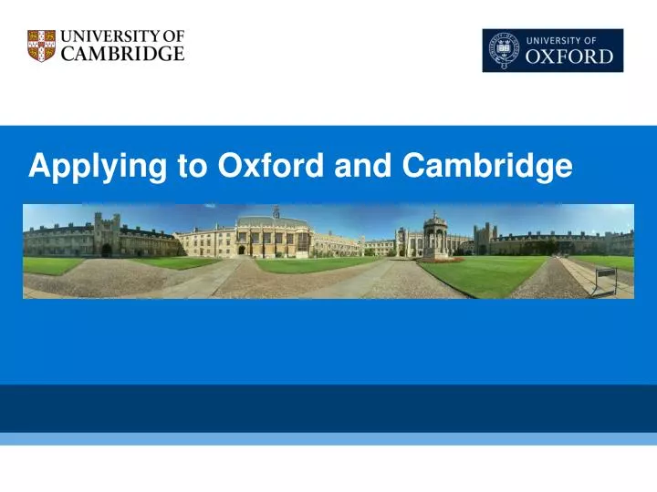 applying to oxford and cambridge