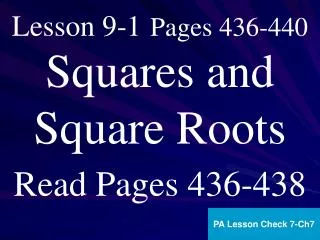 Lesson 9-1 Pages 436-440