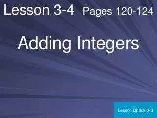 Lesson 3-4 Pages 120-124