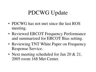 PDCWG Update