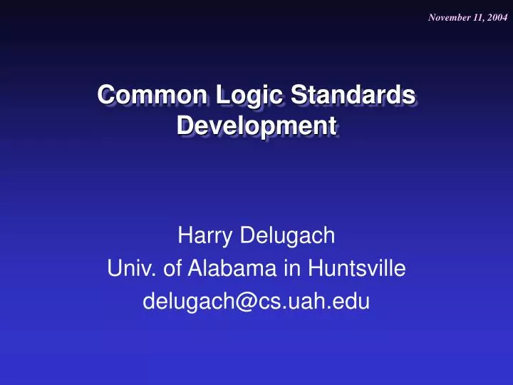 common logic standards development