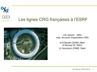 les lignes crg fran aises l esrf