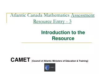 Atlantic Canada Mathematics Assessment Resource Entry - 3