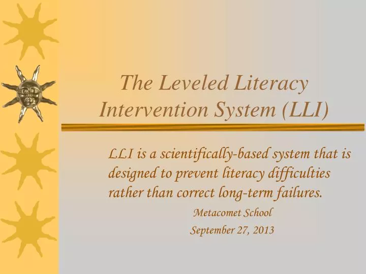 the leveled literacy intervention system lli